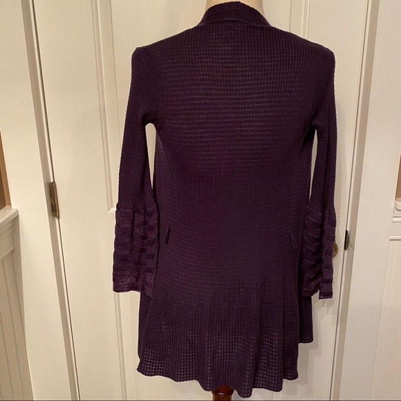 MISSONI SWEATER CARDIGAN PURPLE 3/4 SLEEVE Size 2 38 - Picture 4 of 9